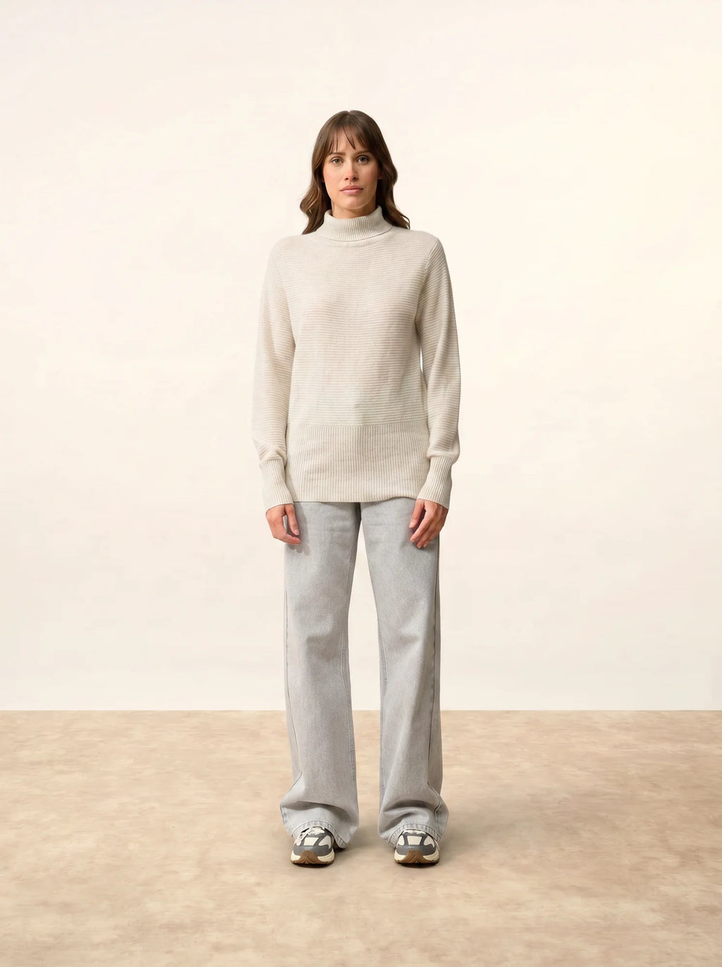 UDNY Pullover Rollkragen Perlgrau meliert