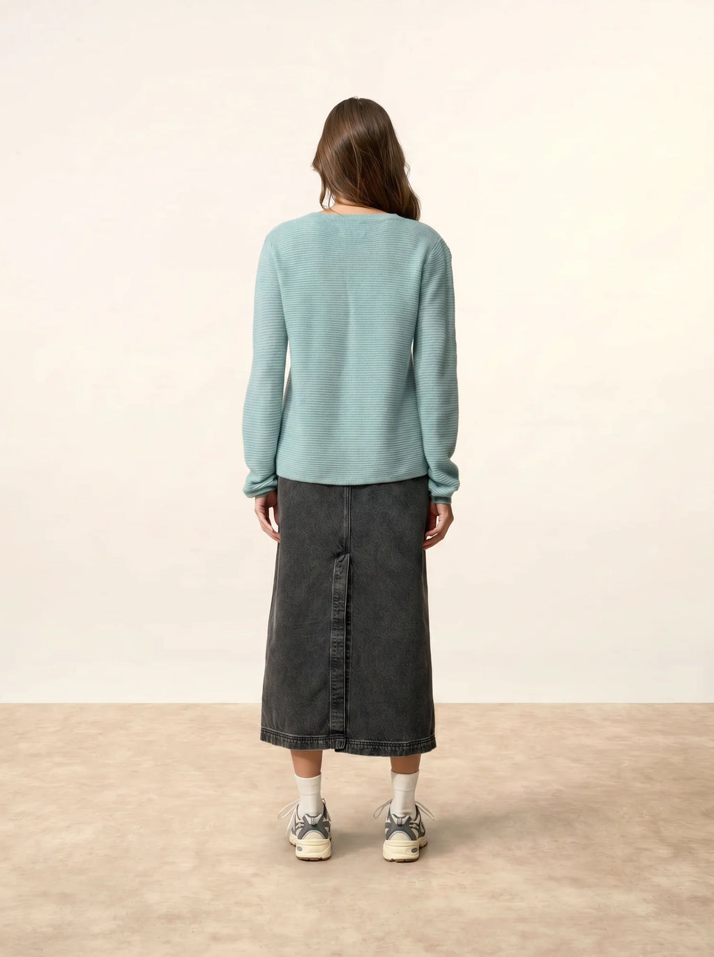 NETHY Pull Col Bateau Aqua Chiné