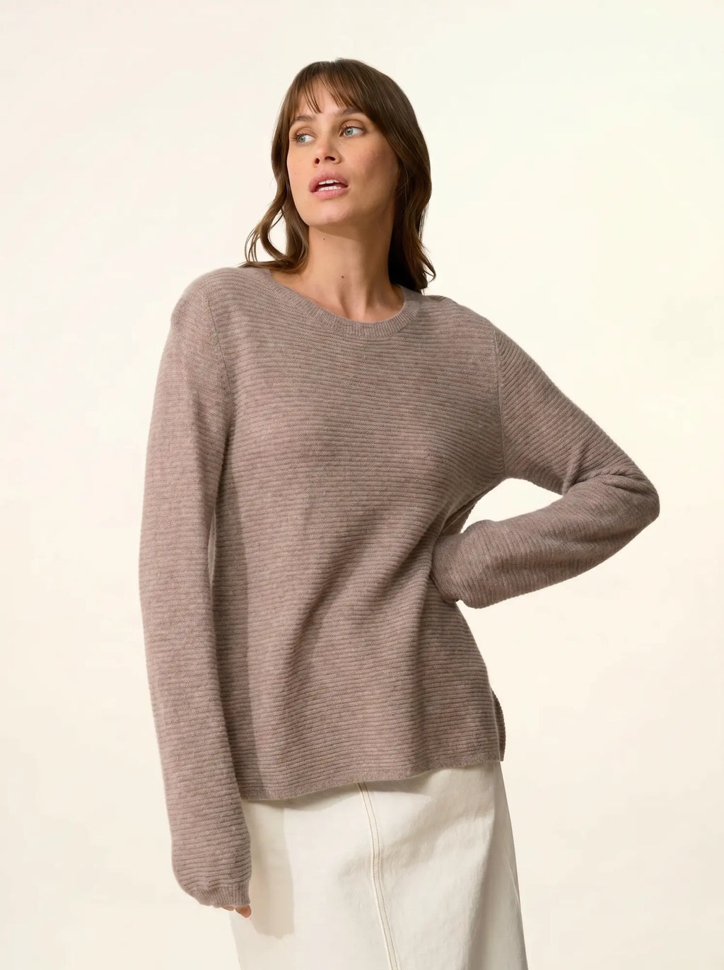 NETHY Pull Col Bateau Caribou Chiné