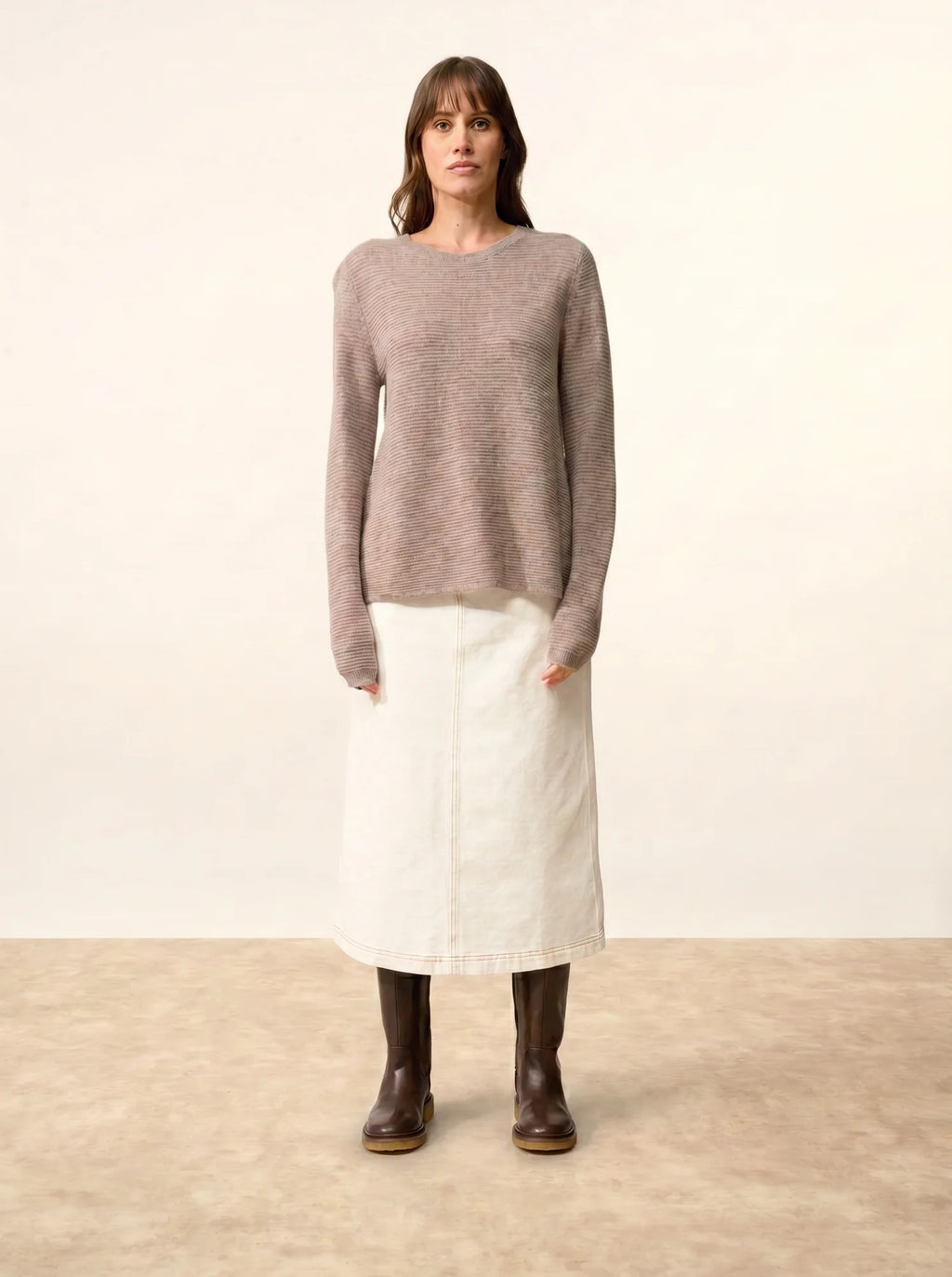 NETHY Pull Col Bateau Caribou Chiné