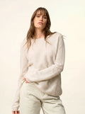 NETHY Pull Col Bateau Gris Perle Chiné
