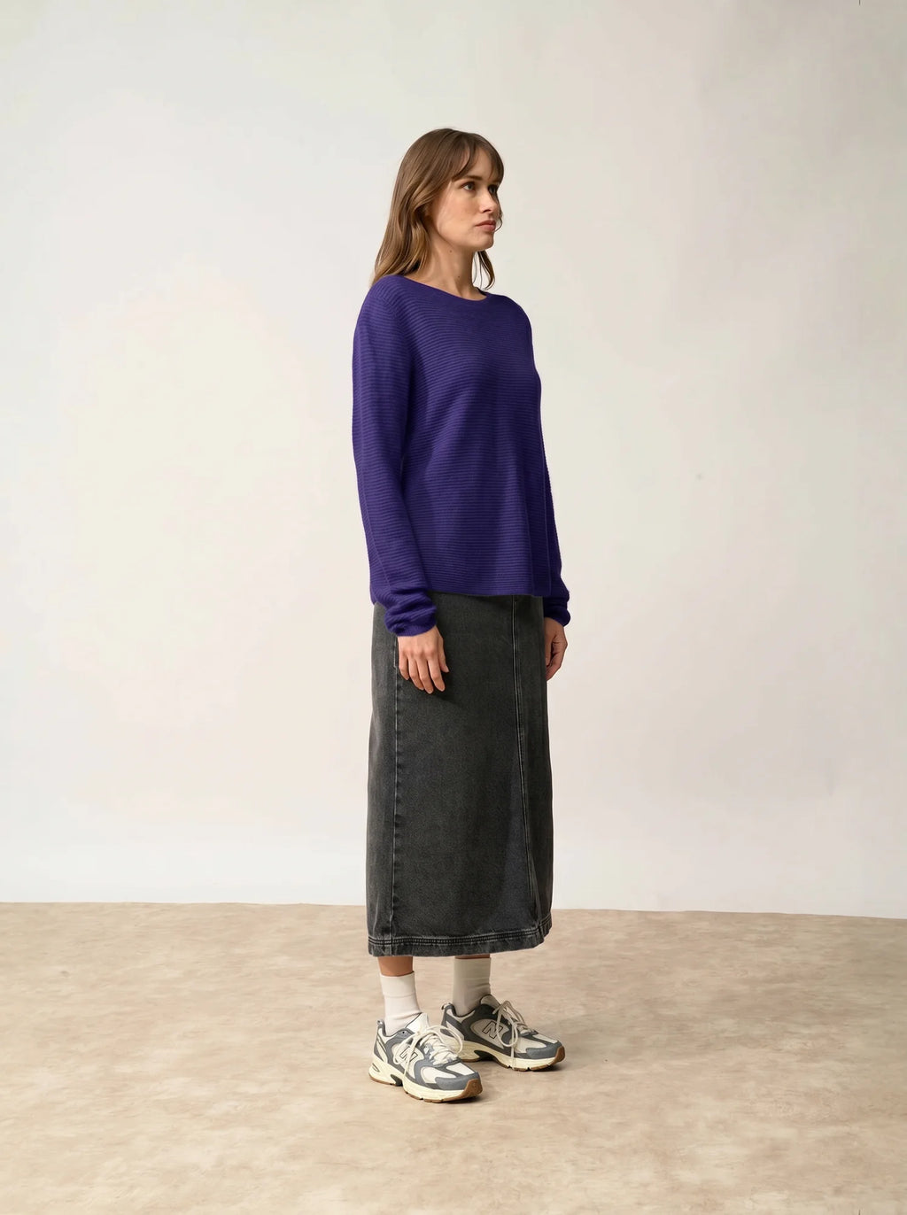 NETHY Sweater Boat Neck Deep Purple