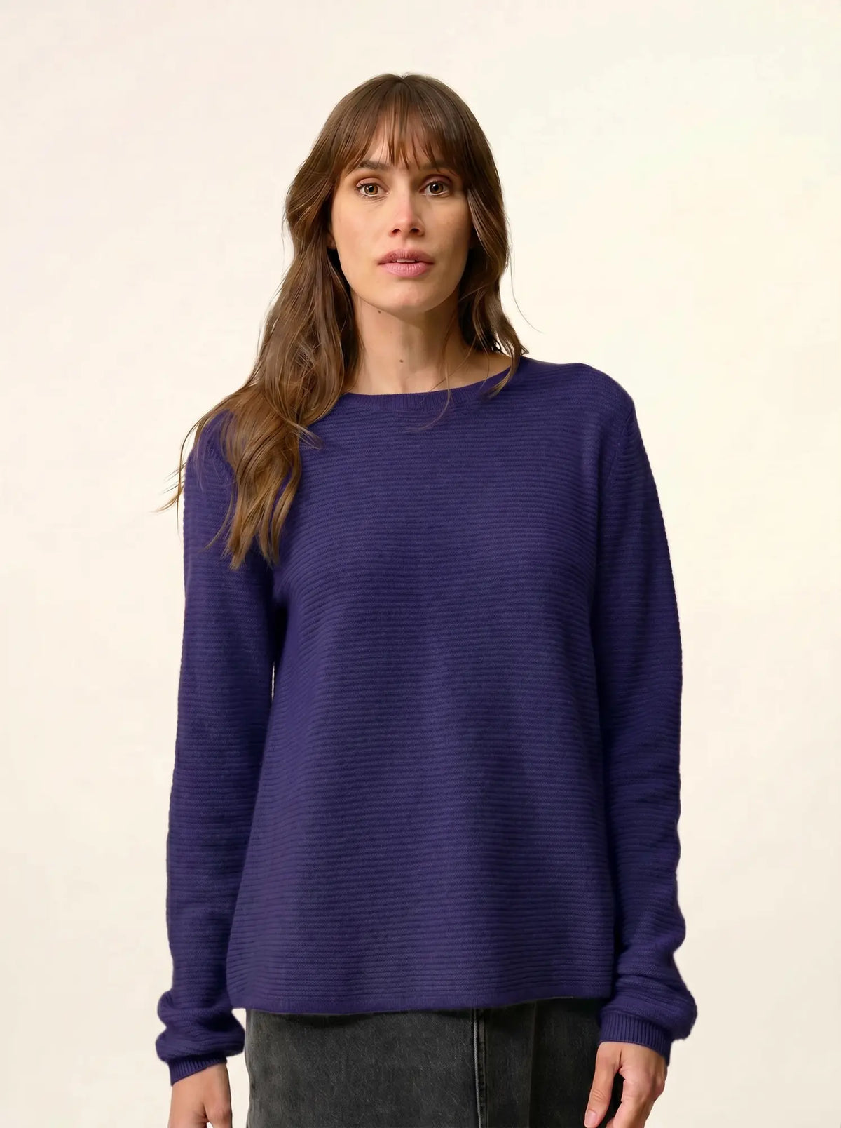 NETHY Sweater Boat Neck Deep Purple