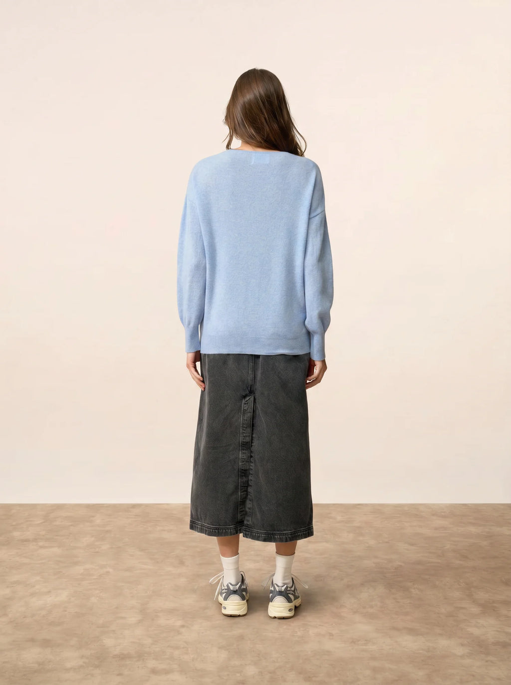 BIRSE Pull Col V Bleu Ciel Chiné
