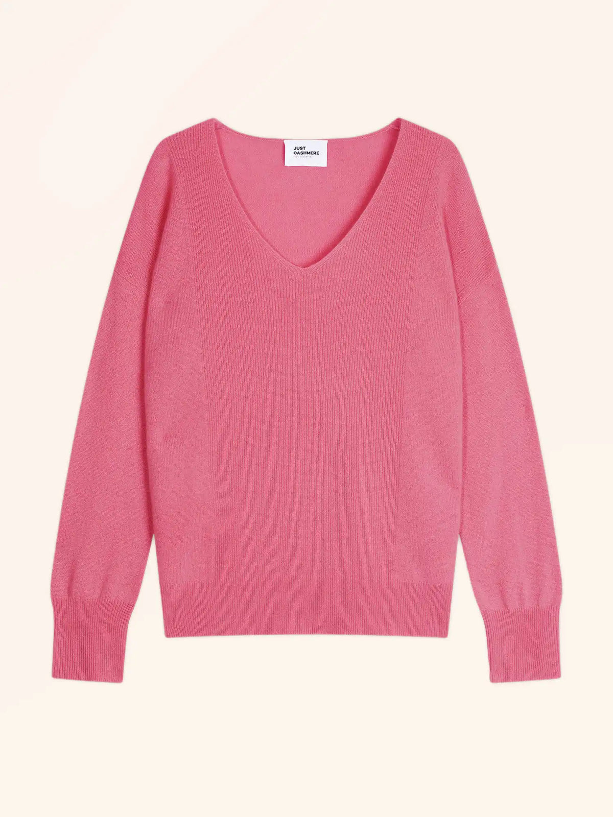 BIRSE Pullover V-Ausschnitt Erdbeerrot
