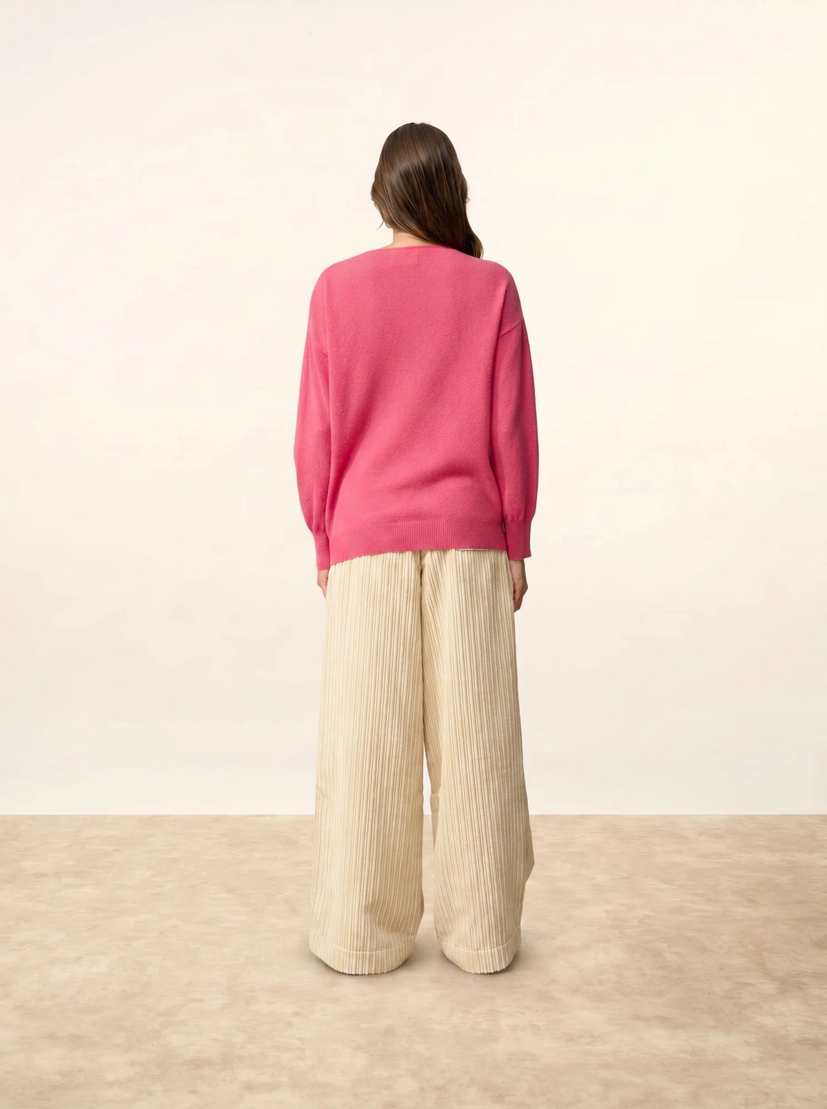 BIRSE Pullover V-Ausschnitt Erdbeerrot