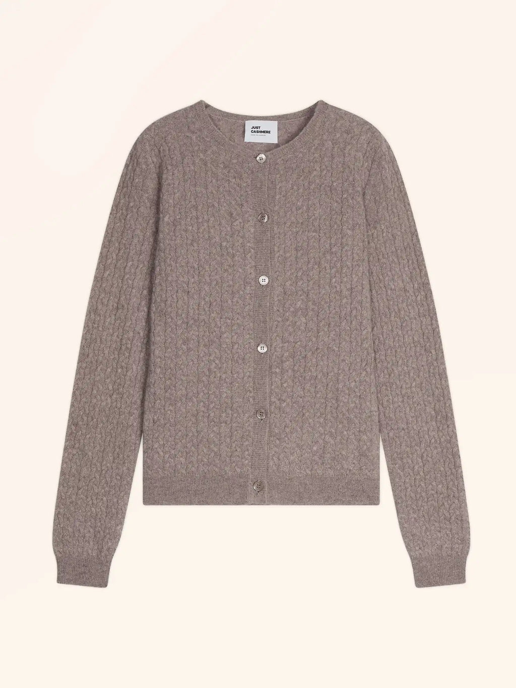 LAURA Strickjacke Rundhalsausschnitt Caribou meliert