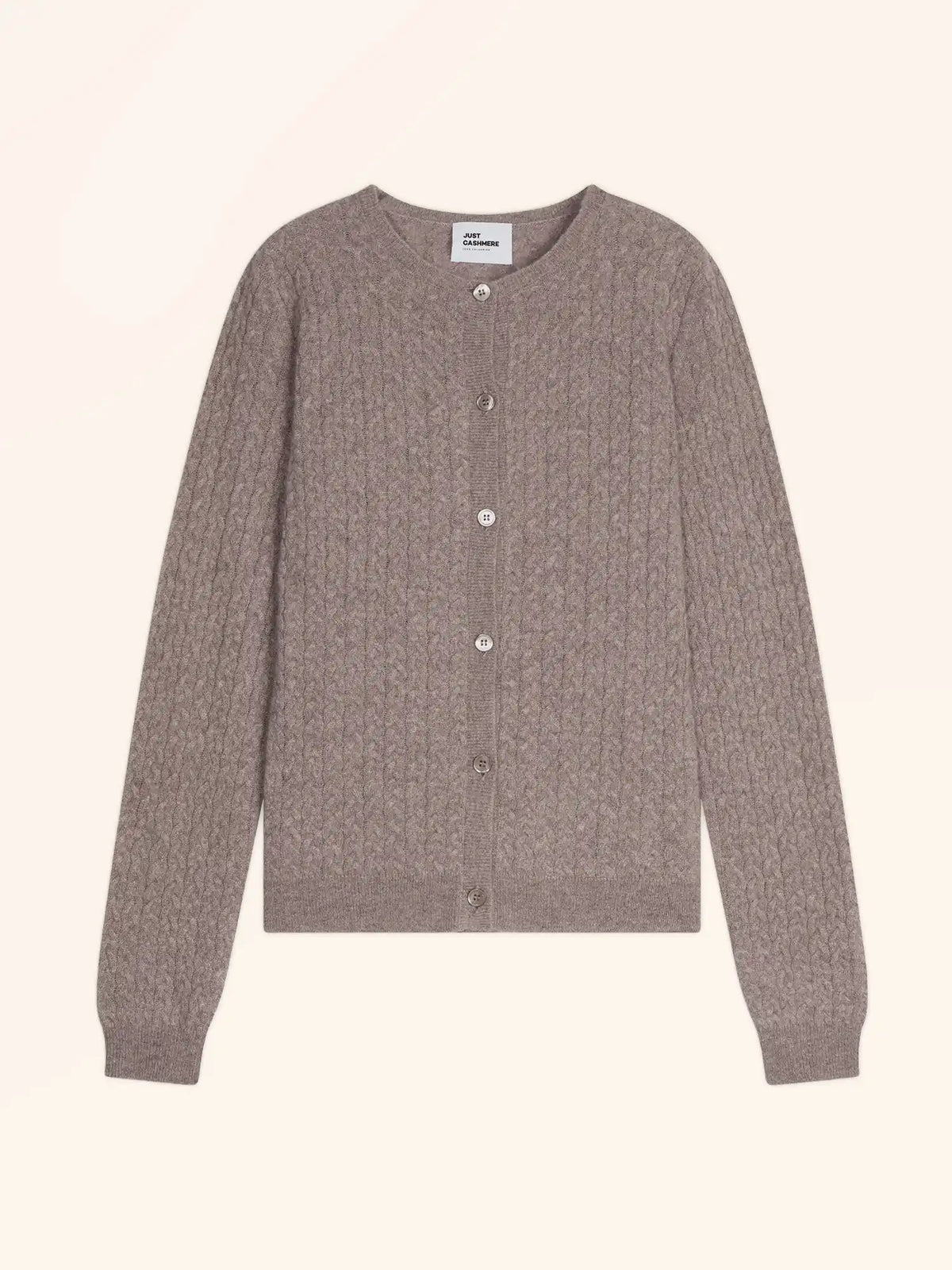 LAURA Strickjacke Rundhalsausschnitt Caribou meliert