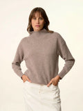 ROMY Sweater Mock Neck 4 Ply Heather Caribou