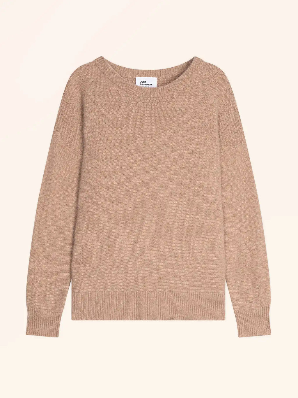 LOUNA Pull Col Rond 4 Fils Camel Chiné