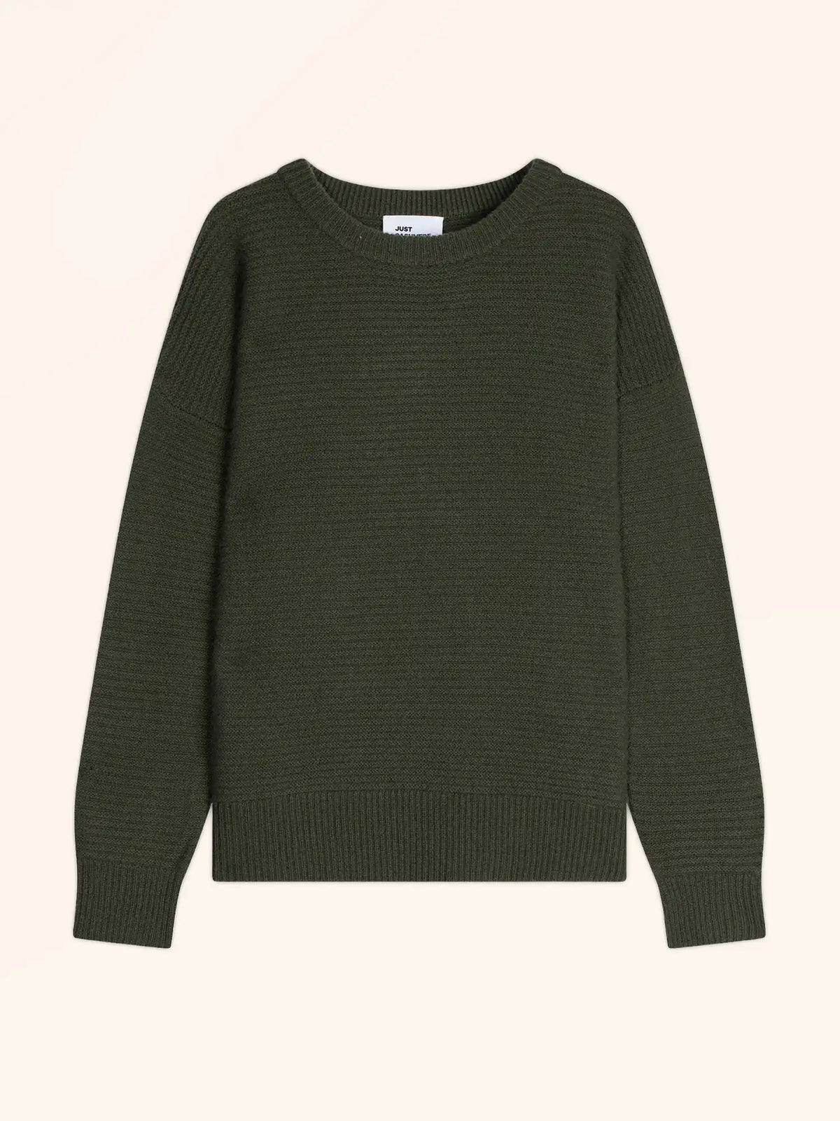 LOUNA Pull Col Rond 4 Fils Kaki