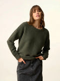 LOUNA Pull Col Rond 4 Fils Kaki
