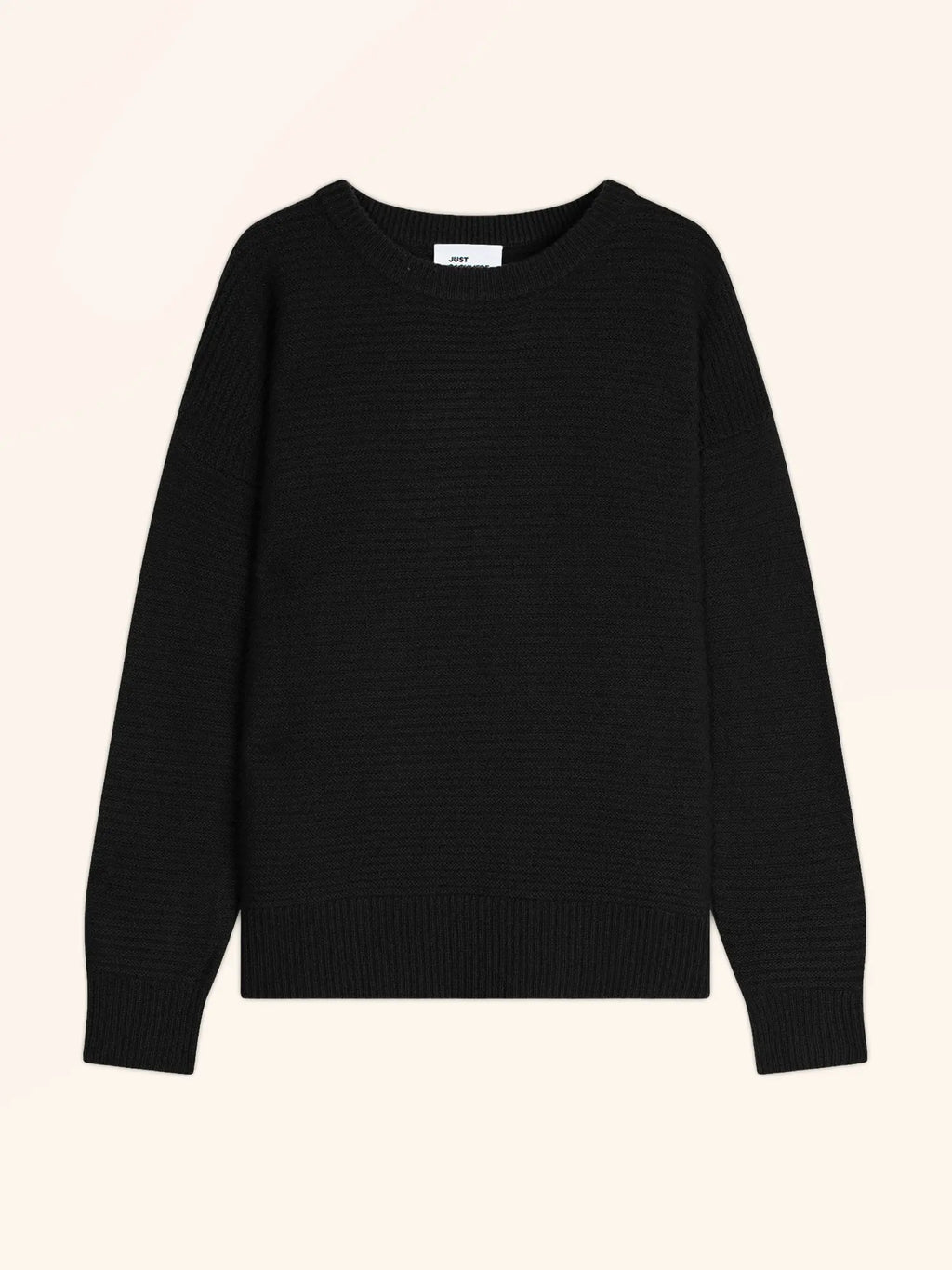 LOUNA Pull Col Rond 4 Fils Noir