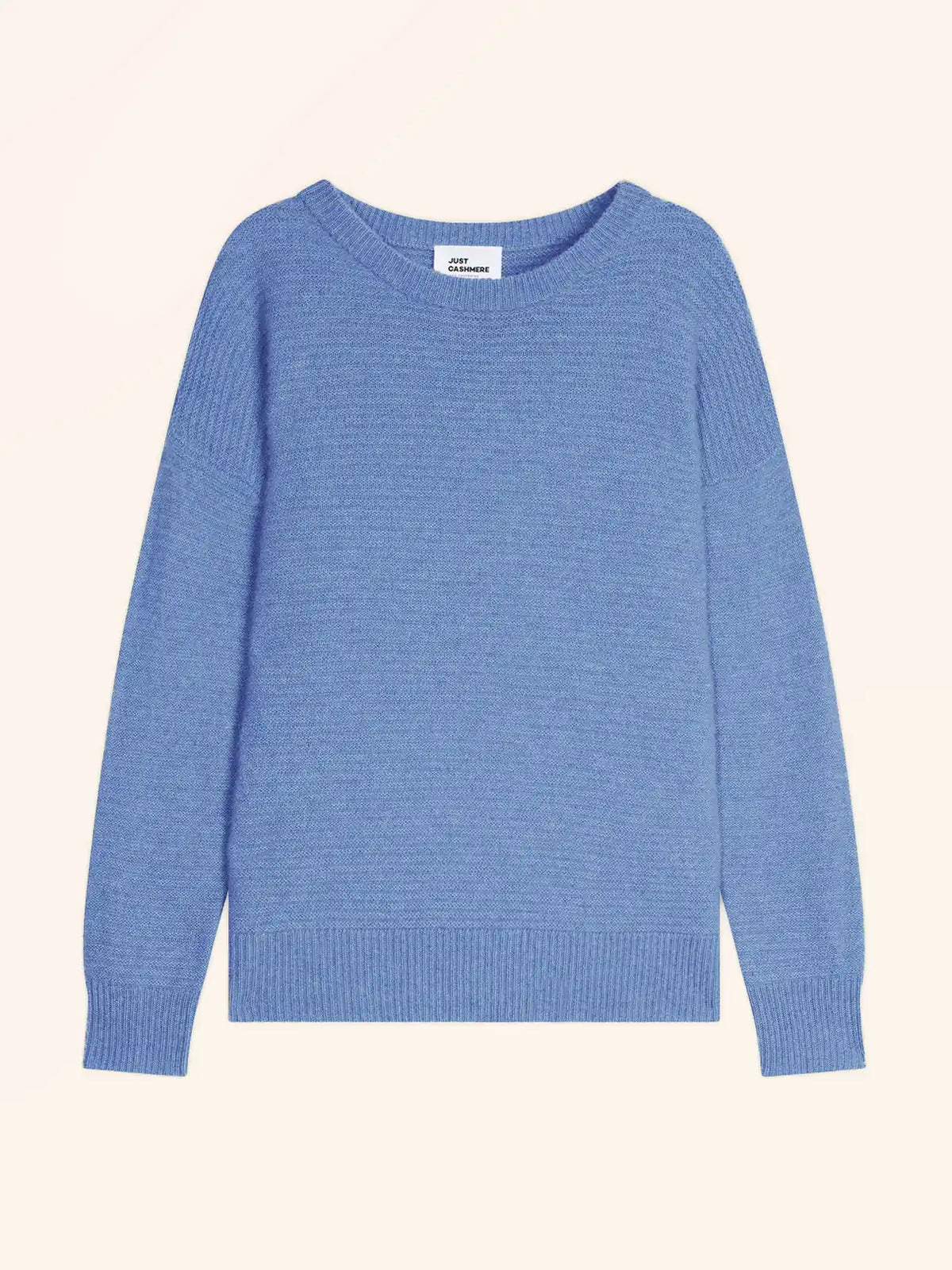 LOUNA Pull Col Rond 4 Fils Ciel