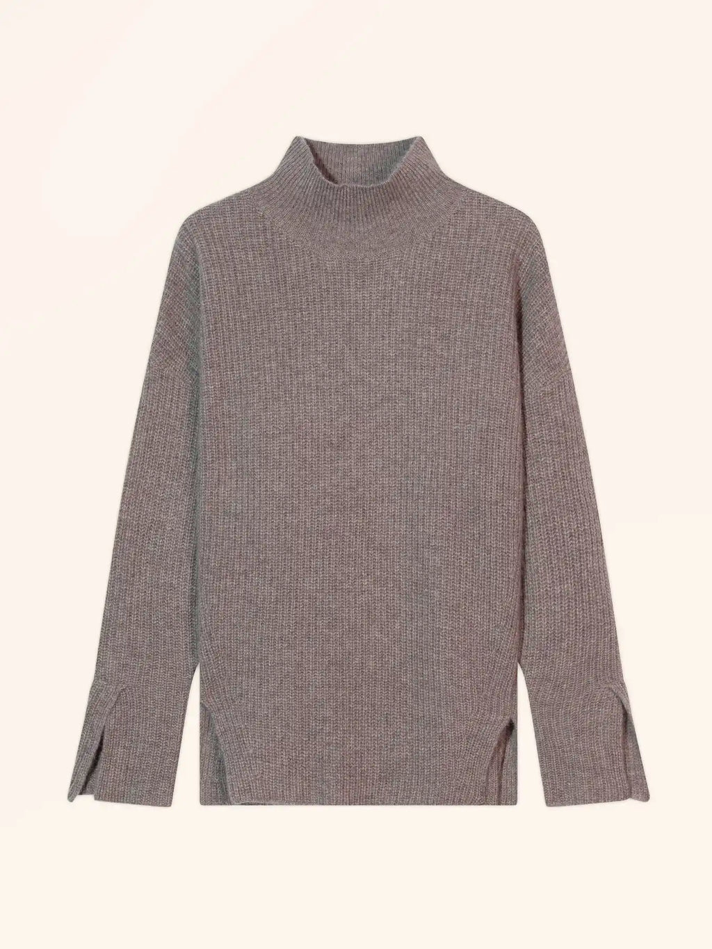 LOUISE Sweater Mock Neck 4 Ply Heather Caribou