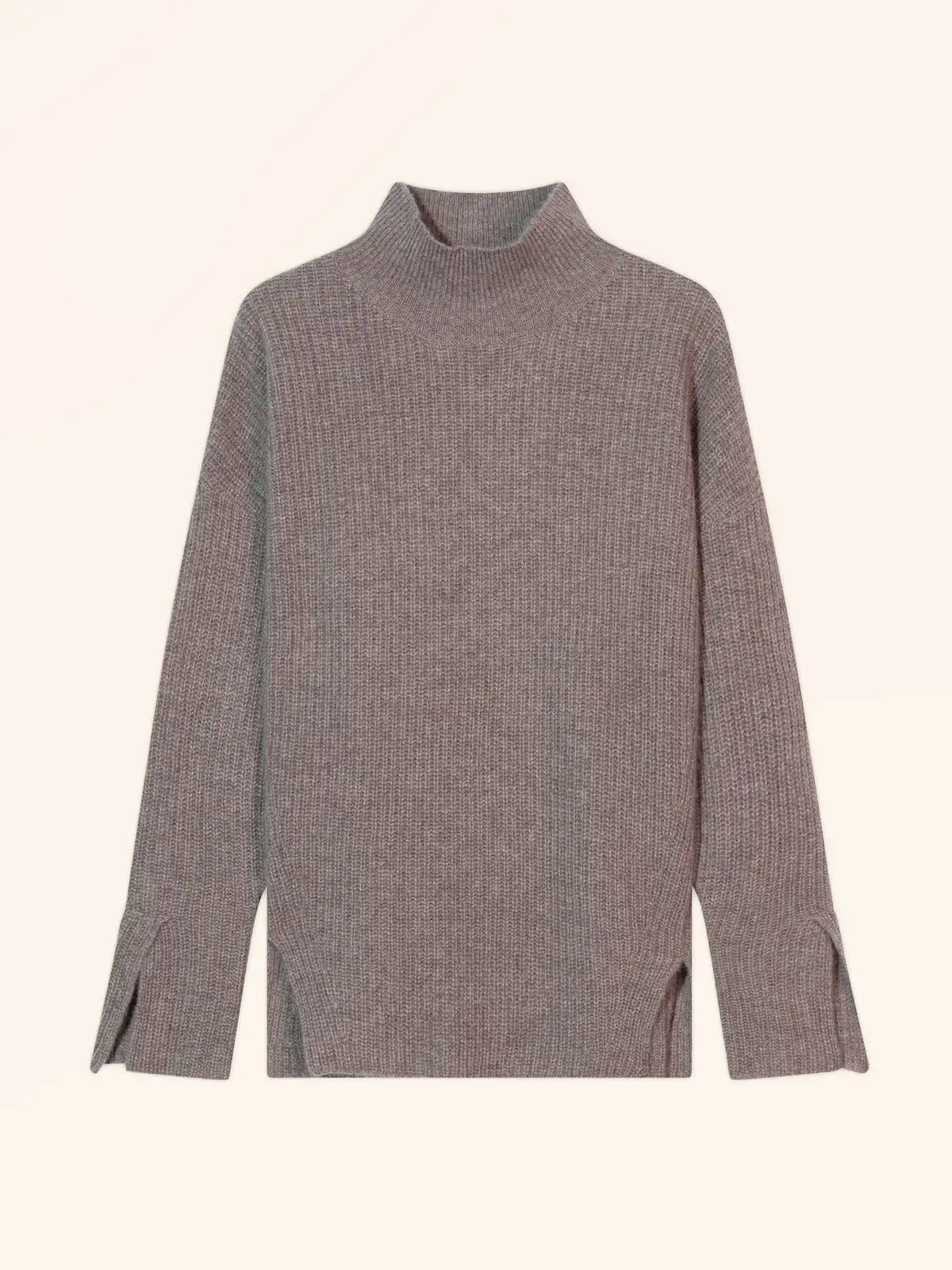 LOUISE Sweater Mock Neck 4 Ply Heather Caribou