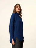 LOUISE Pull Col Montant 4 Fils Minuit
