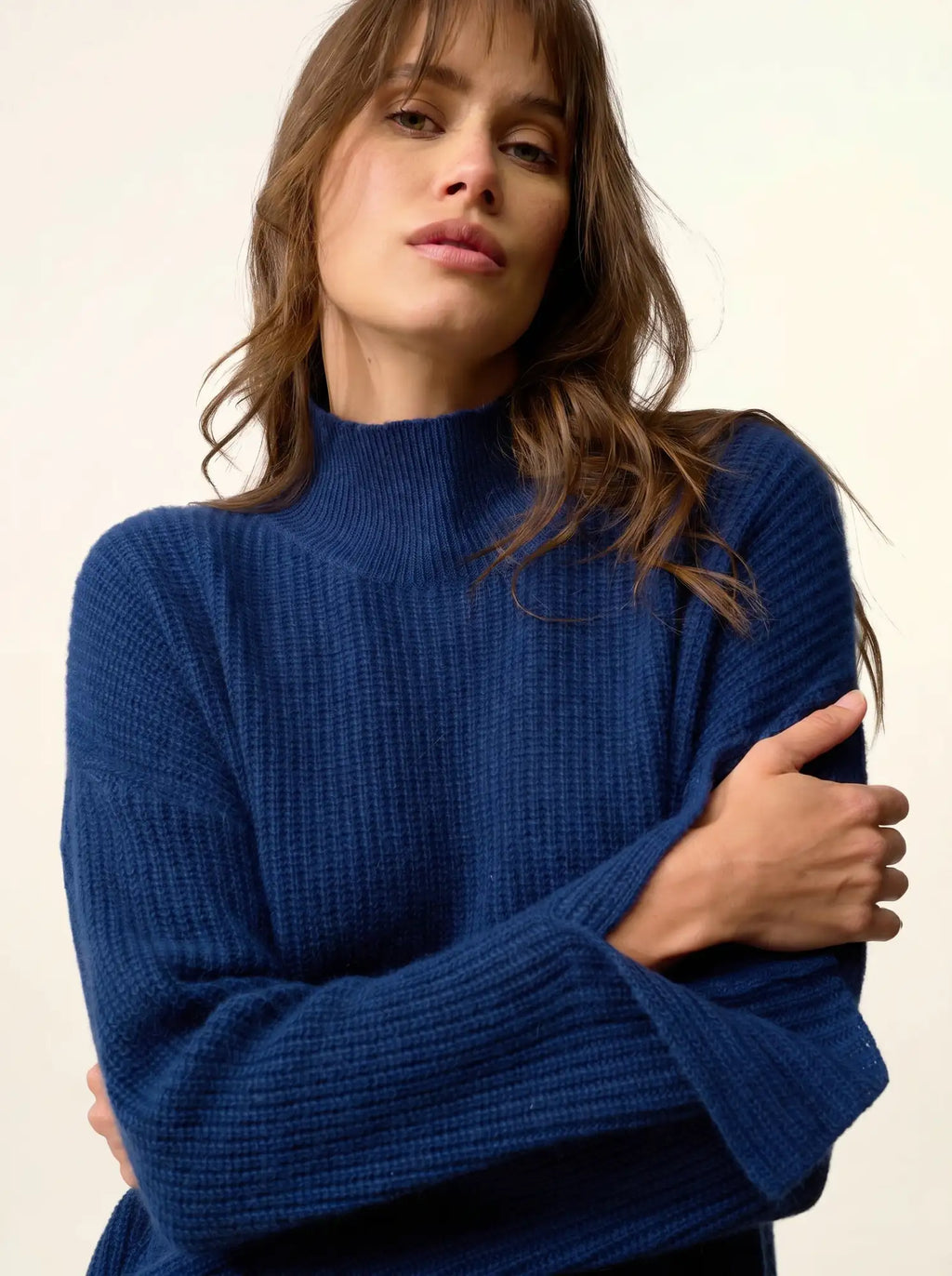 LOUISE Pull Col Montant 4 Fils Minuit