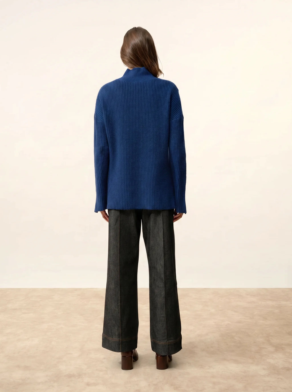 LOUISE Pull Col Montant 4 Fils Minuit