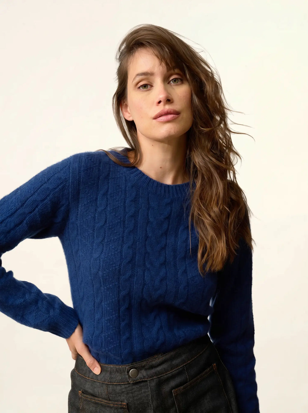 OLIVIA Sweater Crew Neck 8 Ply Midnight