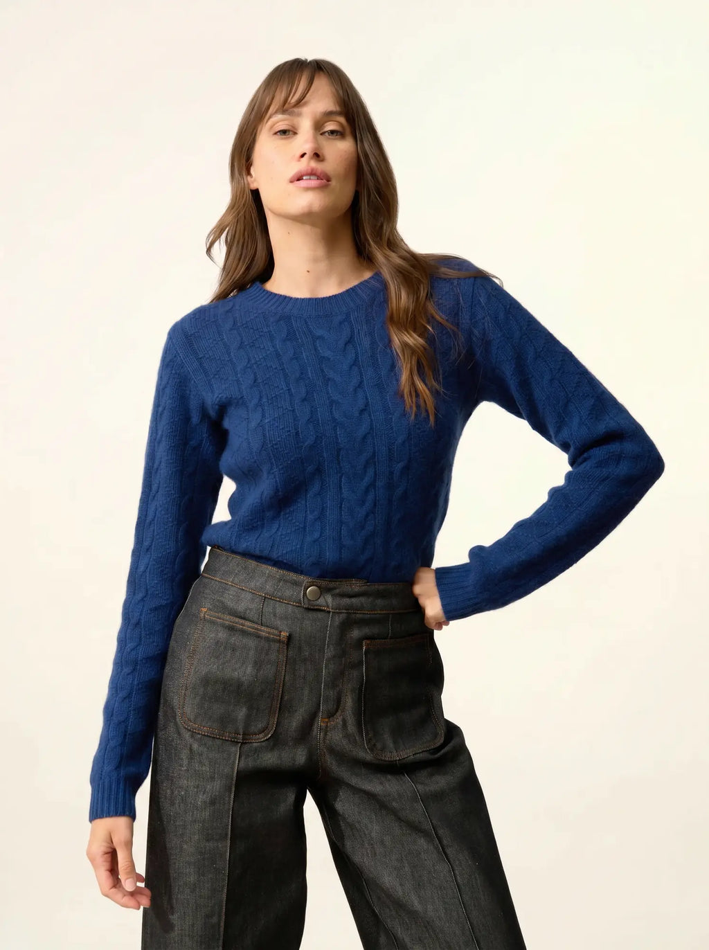OLIVIA Sweater Crew Neck 8 Ply Midnight