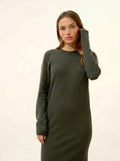 LINA Dress Crew Neck Khaki