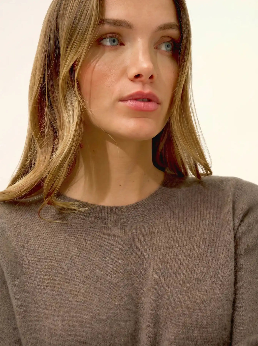 LINA Dress Crew Neck Heather Taupe