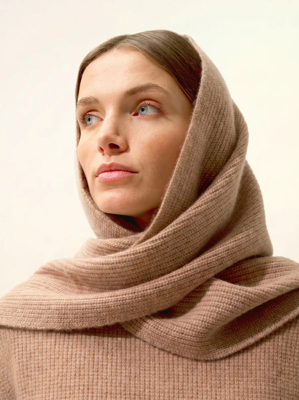 LEA Scarf 4 Ply Heather Camel