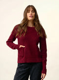 INAYA Pull Col Rond 4 Fils Cranberry Chiné