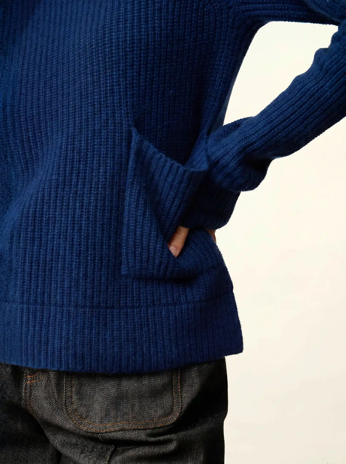 INAYA Pull Col Rond 4 Fils Minuit