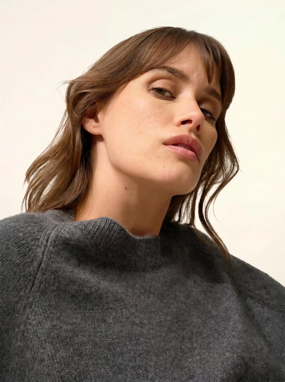 JON Sweater Crew Neck 4 Ply Heather Charcoal