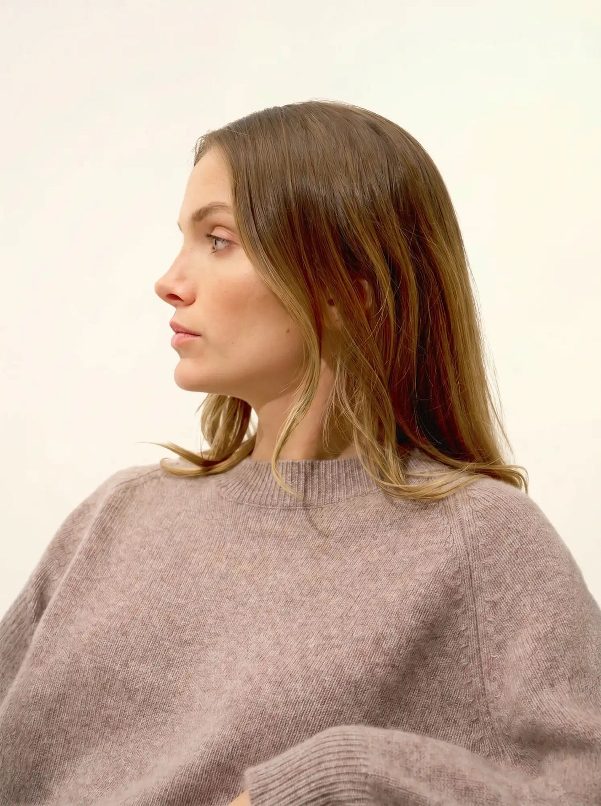 JON Sweater Crew Neck 4 Ply Heather Caribou