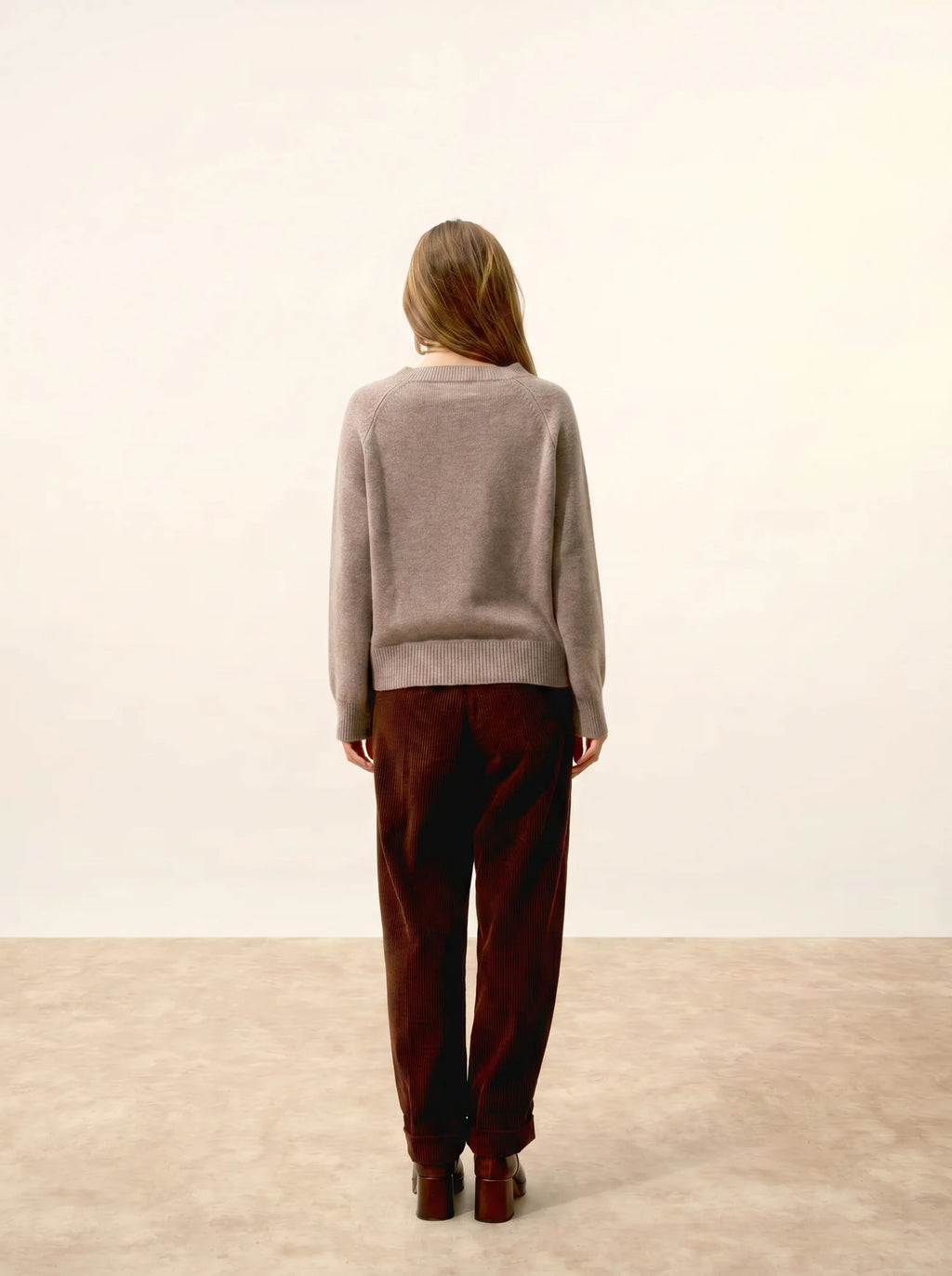 JON Sweater Crew Neck 4 Ply Heather Caribou