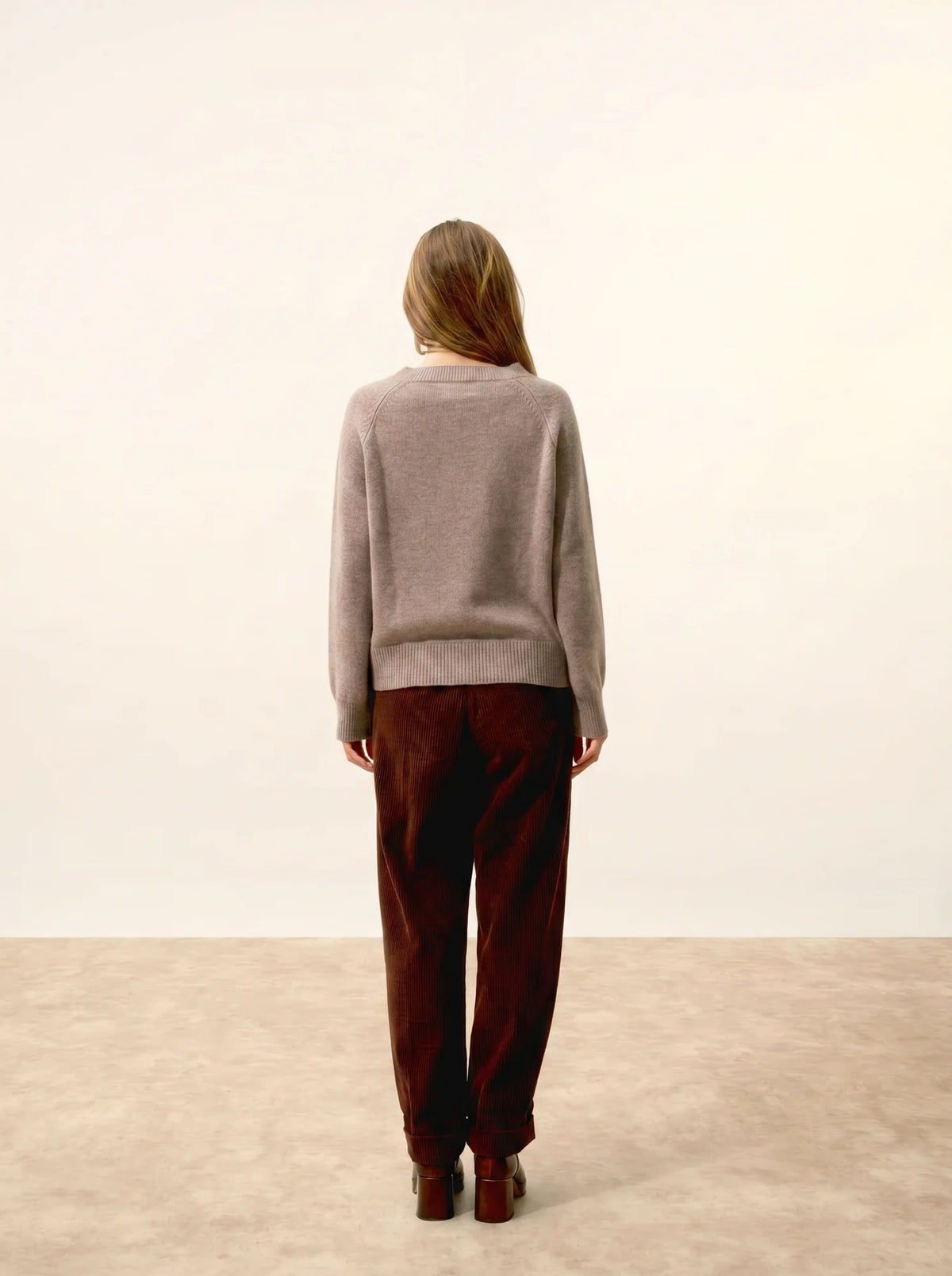 JON Sweater Crew Neck 4 Ply Heather Caribou