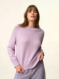 JON Pull Col Rond 4 Fils Mauve Chiné