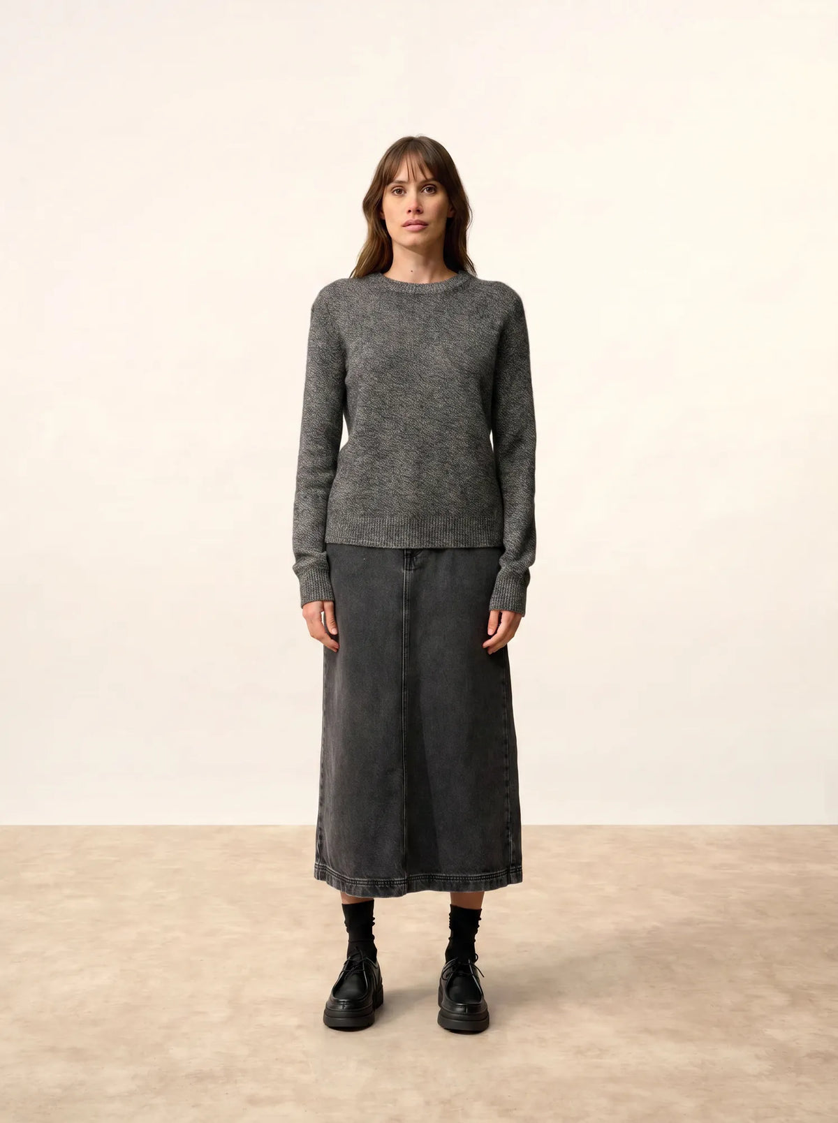 LEXINI Pullover Rundhalsausschnitt 4-fädig Schwarz und Weiß