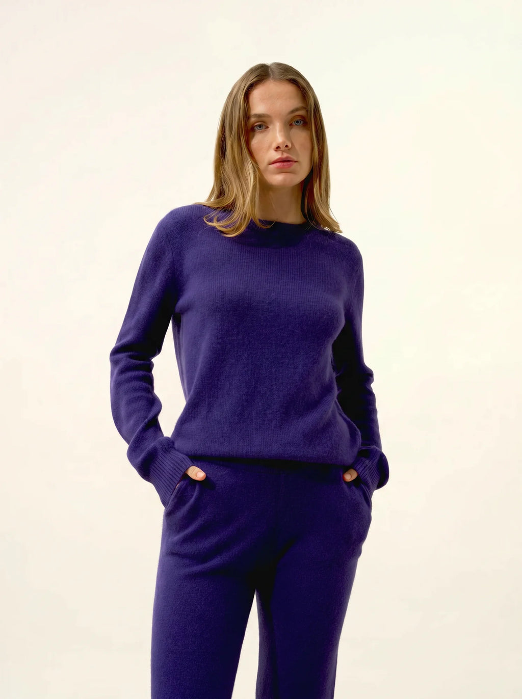 LEXINI Sweater Crew Neck 4 Ply Deep Purple