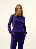 LEXINI Sweater Crew Neck 4 Ply Deep Purple