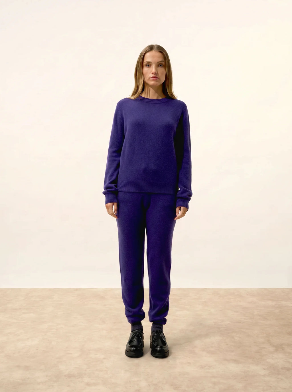 LEXINI Sweater Crew Neck 4 Ply Deep Purple