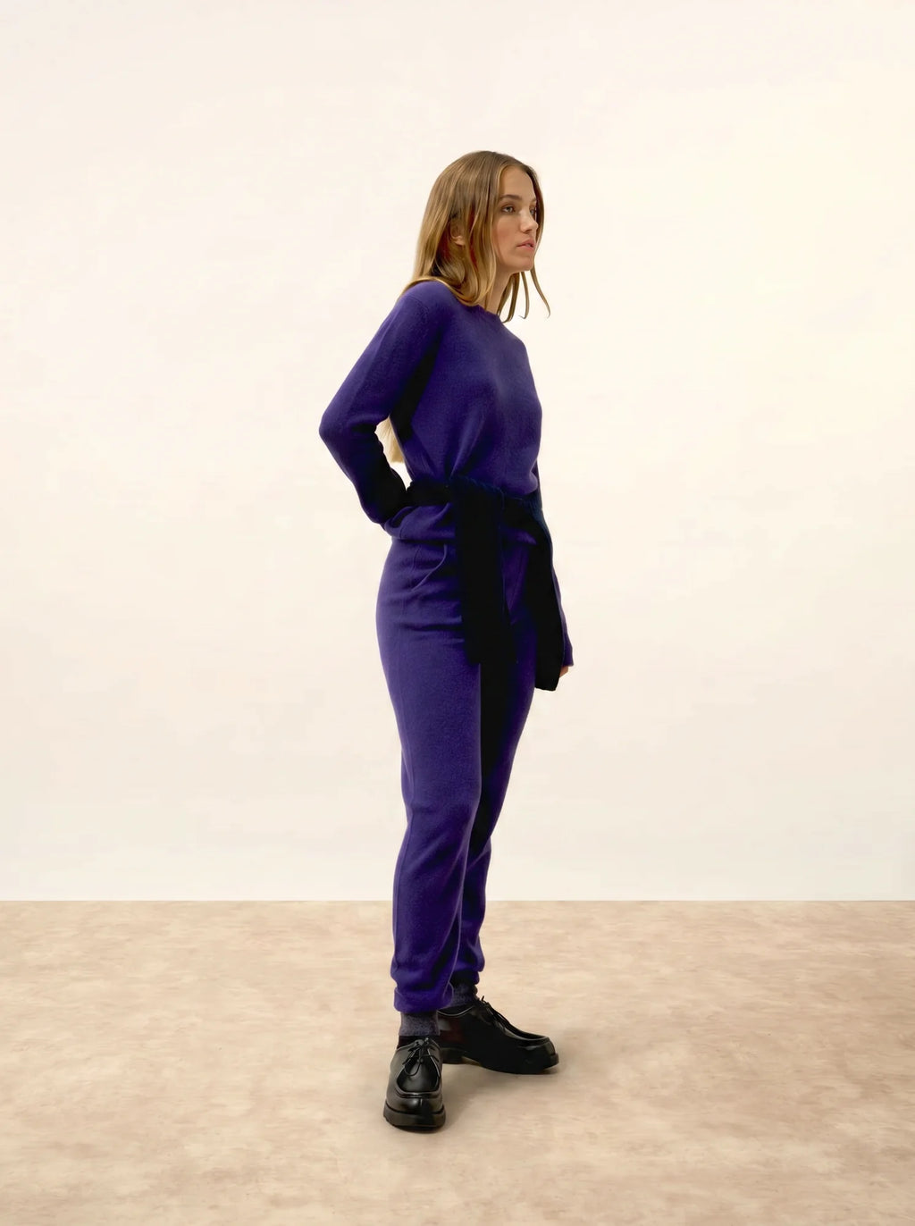 LEXINI Sweater Crew Neck 4 Ply Deep Purple