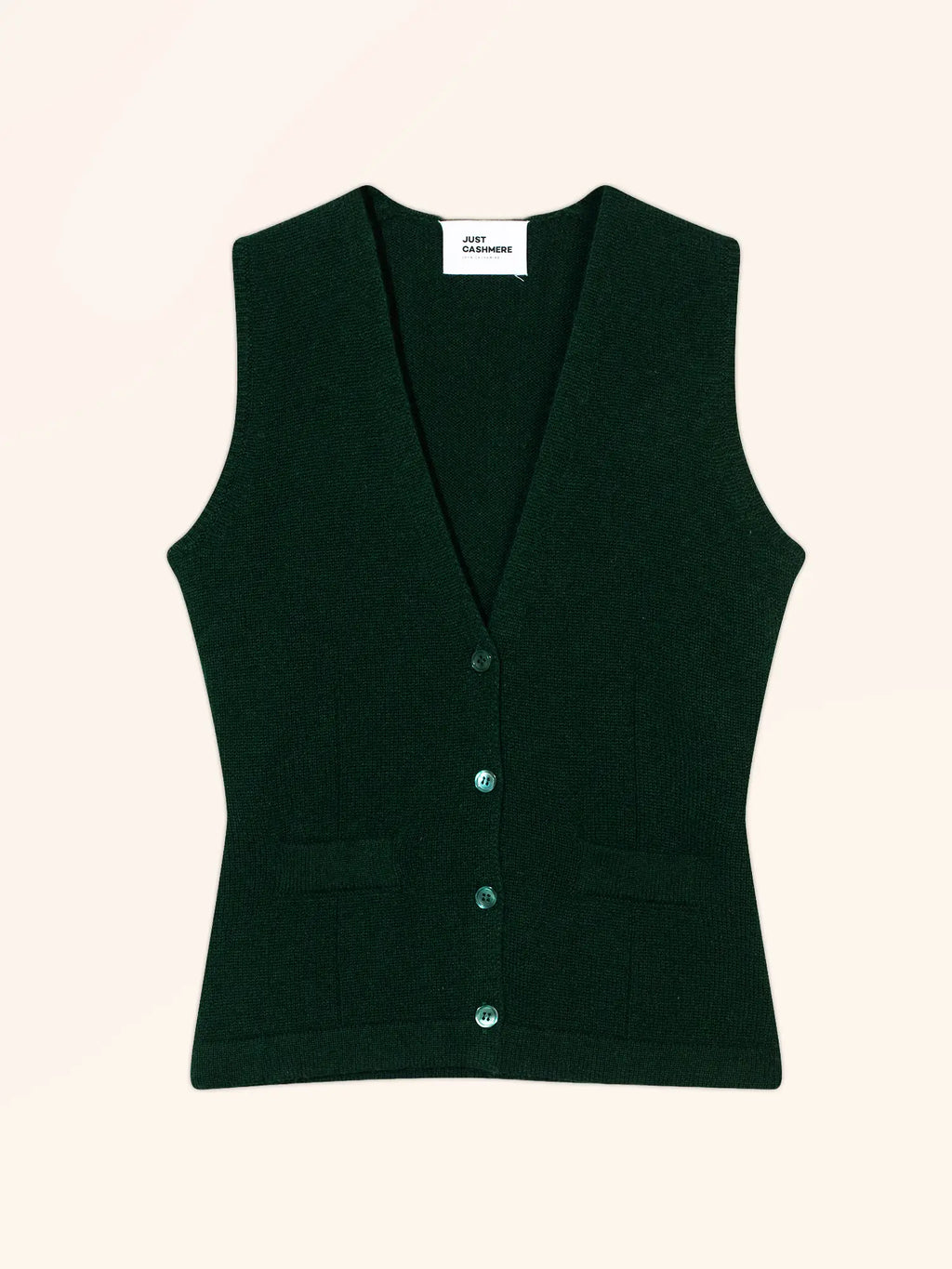 STEFAN Cardigan Col V sans Manches 4 Fils Cyprès