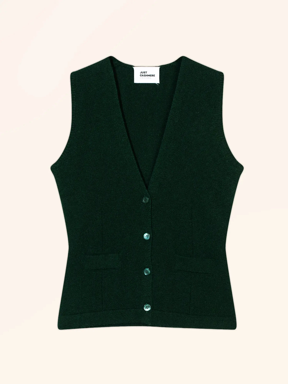 STEFAN Cardigan Col V sans Manches 4 Fils Cyprès