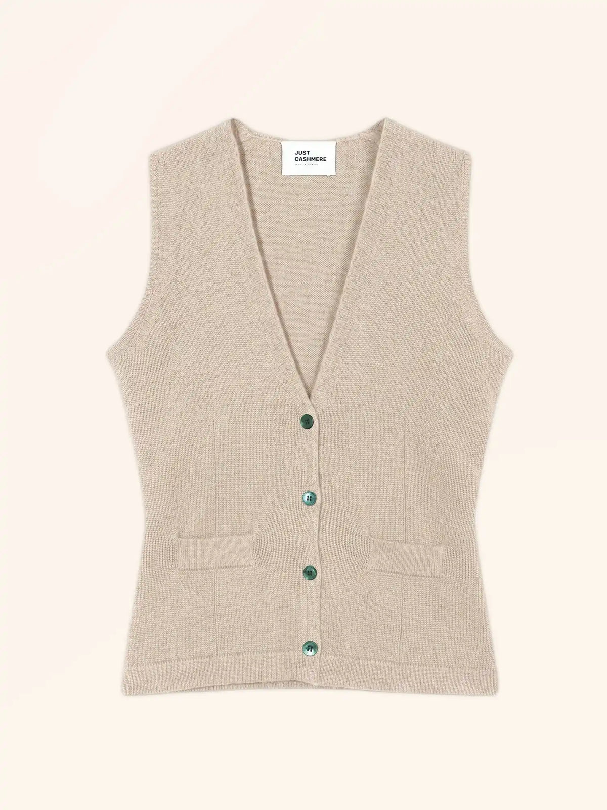 STEFAN Cardigan Col V sans Manches 4 Fils Neige
