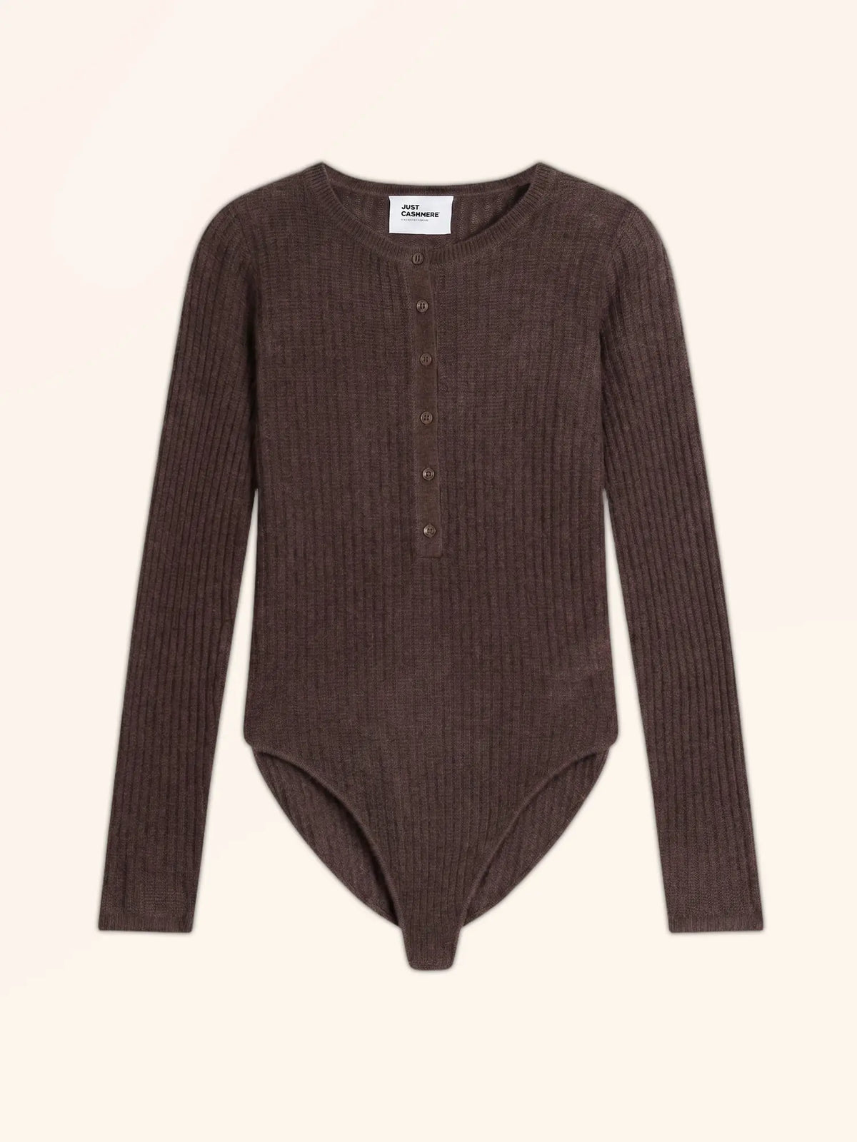 FUNI Body Boutonné Col Rond Taupe Chiné