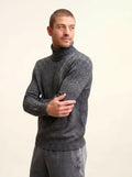 NOI Pull Col Roulé 4 Fils Noir et Blanc