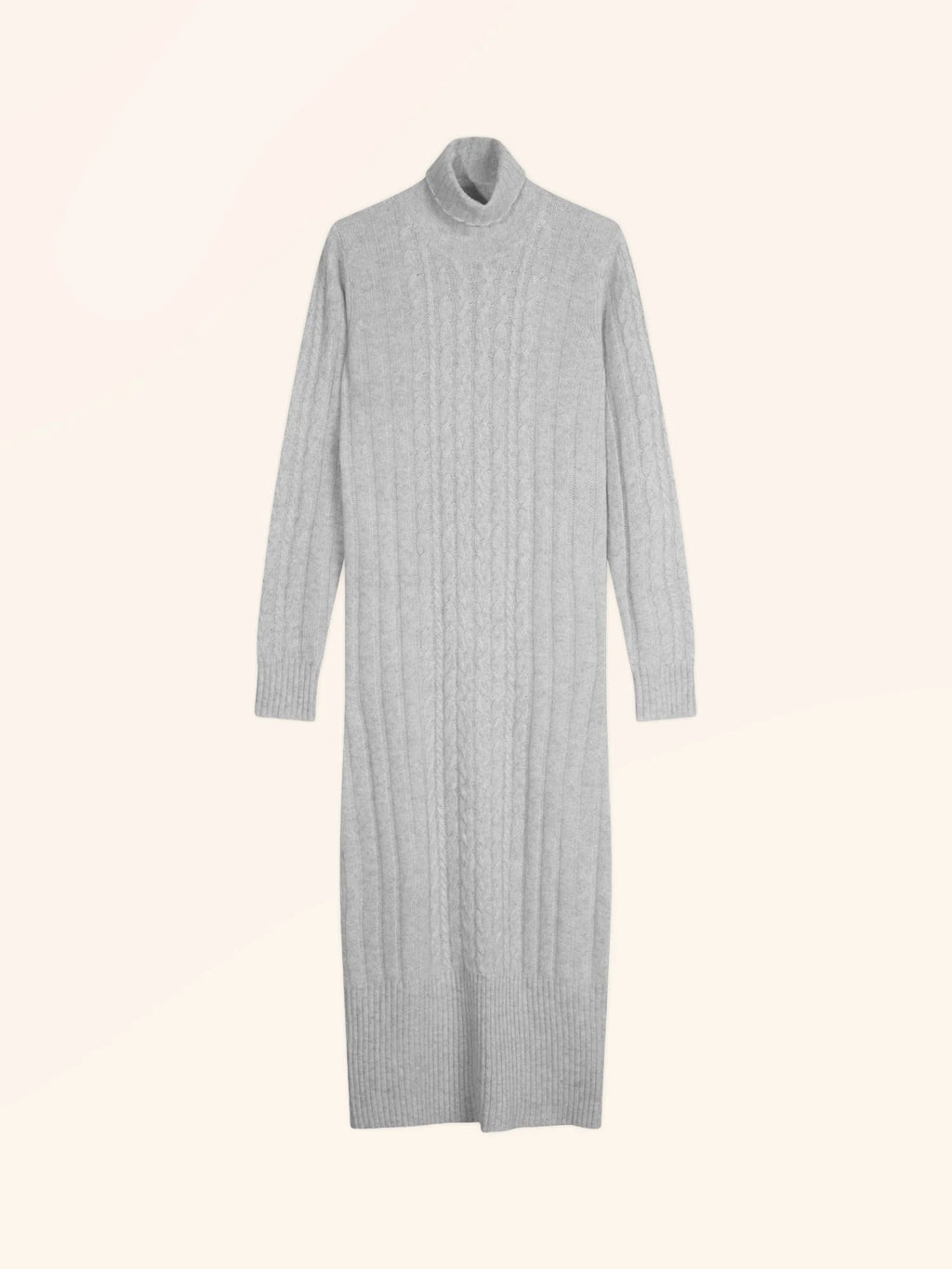 DOLKAR Robe Col Roulé 4 Fils Gris Clair Chiné