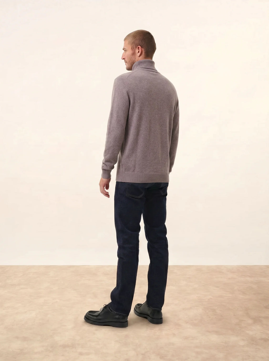 GOBA Sweater Turtleneck 4 Ply Heather Caribou