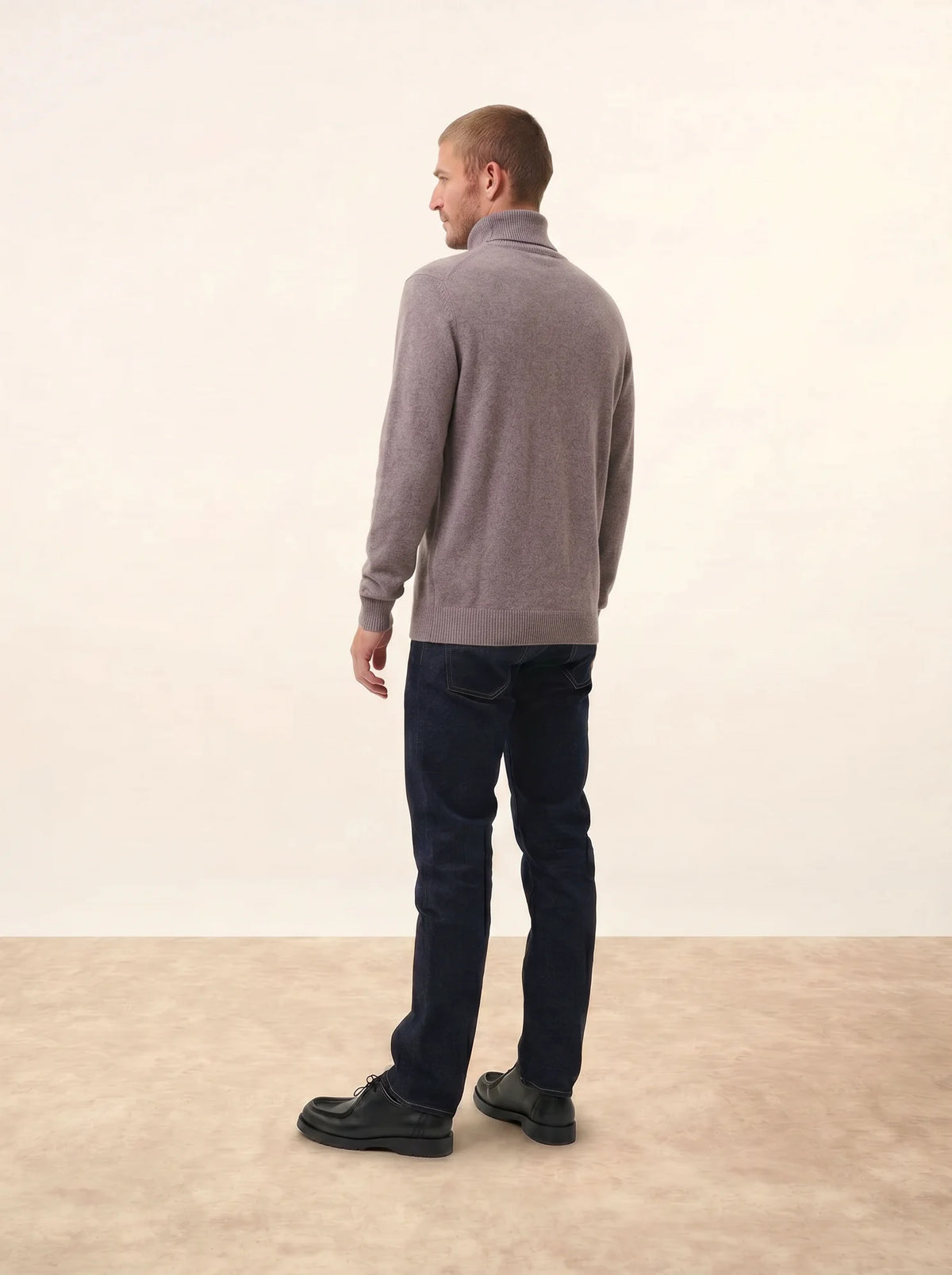 GOBA Sweater Turtleneck 4 Ply Heather Caribou