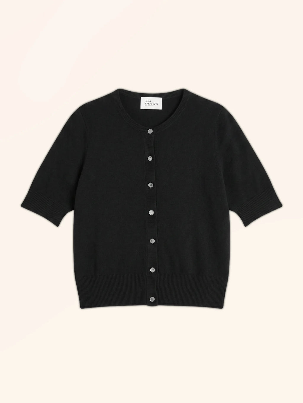 SAMUEL Cardigan Crew Neck Short Sleeve Black