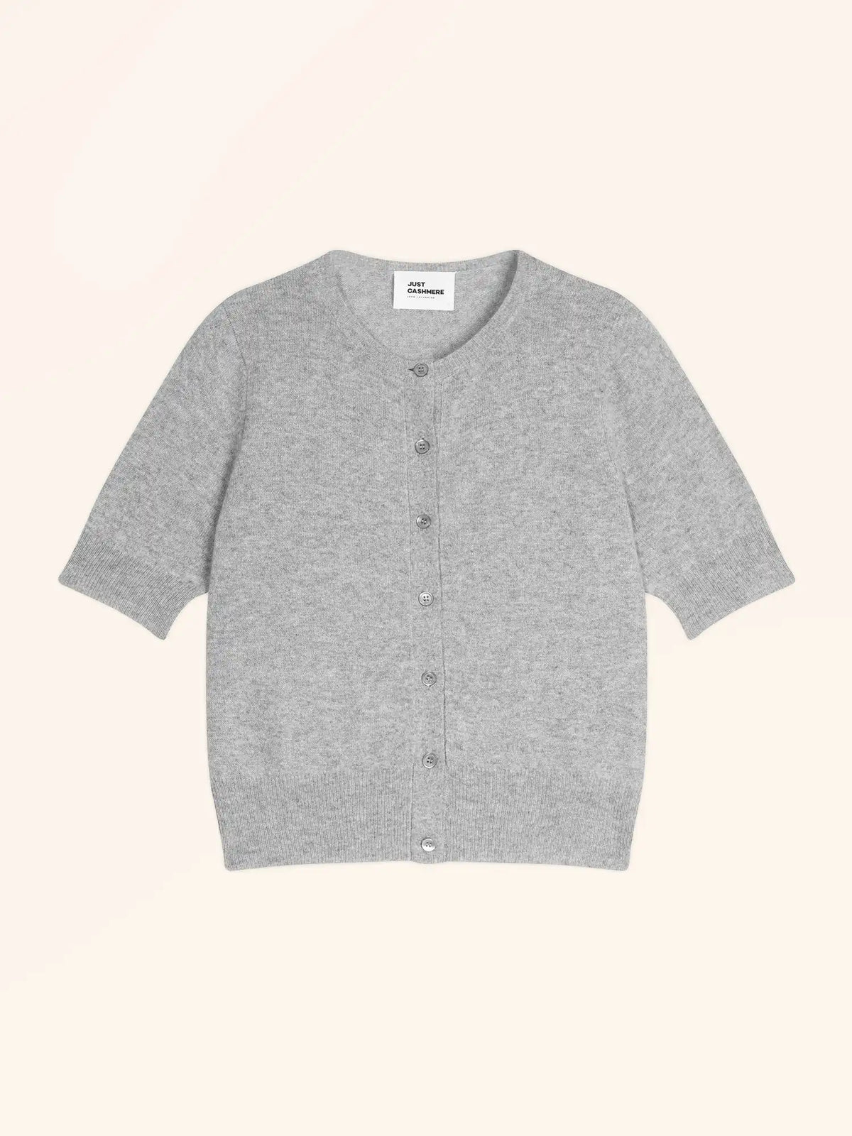SAMUEL Cardigan Crew Neck Short Sleeve Heather Cloud